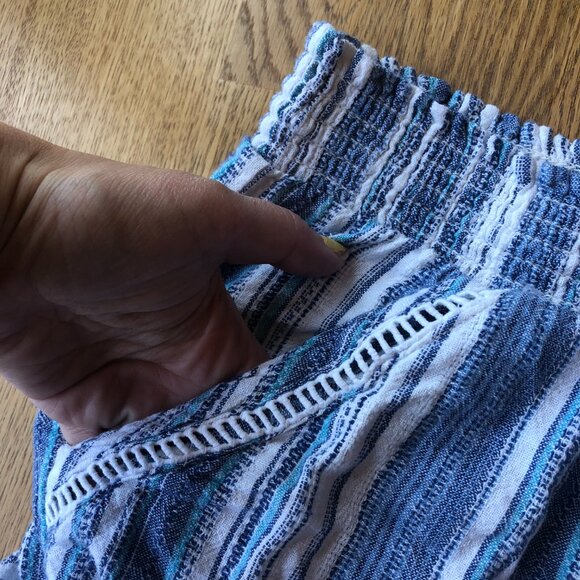 BRIGGS Linen Blend Striped Shorts Blue White Size XXL - Picture 5 of 12